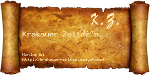 Krakauer Zoltán névjegykártya